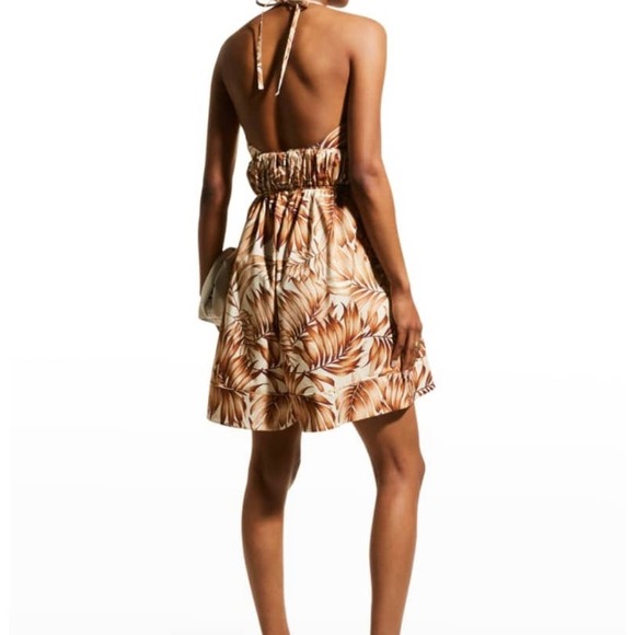 Autumn Adeigbo Karina Halter Short Romper V Neck Tropical Jumpsuit 4 - Picture 7 of 7